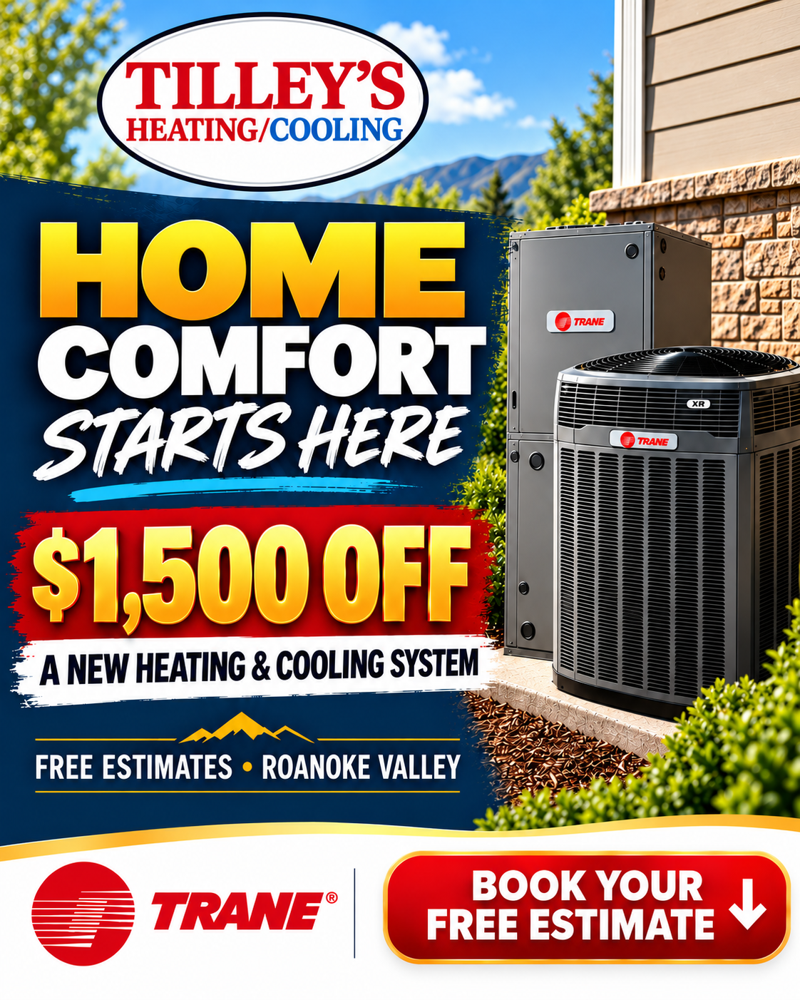 Home comfort starts here: $1,500 off a new Trane heating and cooling system from Tilley's